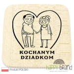 Grawerowana Deska/ Podkładka bukowa KOCHANYM DZIADKOM 15 x 15cm