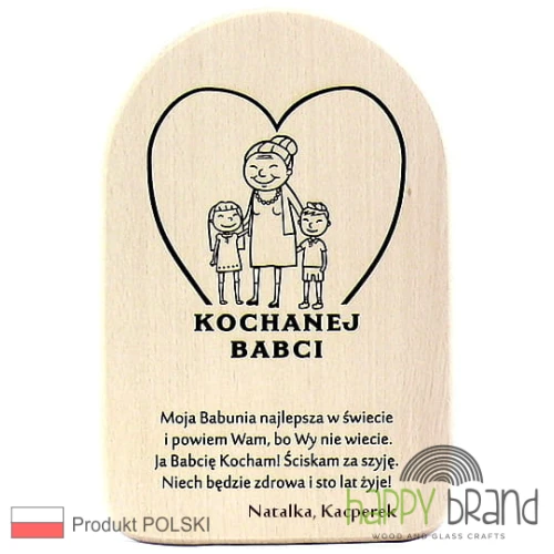 deska obrazek grawerowany - Kochanej Babci z imionami wnucząt