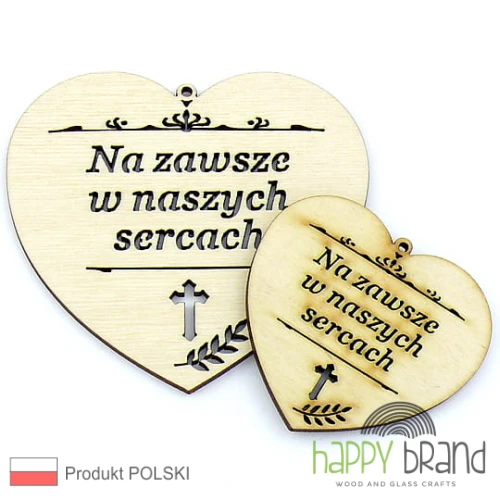 serce zawieszka na znicz - Na Zawsze w Naszych Sercach