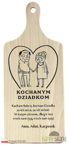 deska grawerowana - Kochanym Dziadkom z imionami wnucząt