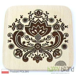 Grawerowana Deska/ Podkładka bukowa FOLK L09, drewno naturalne